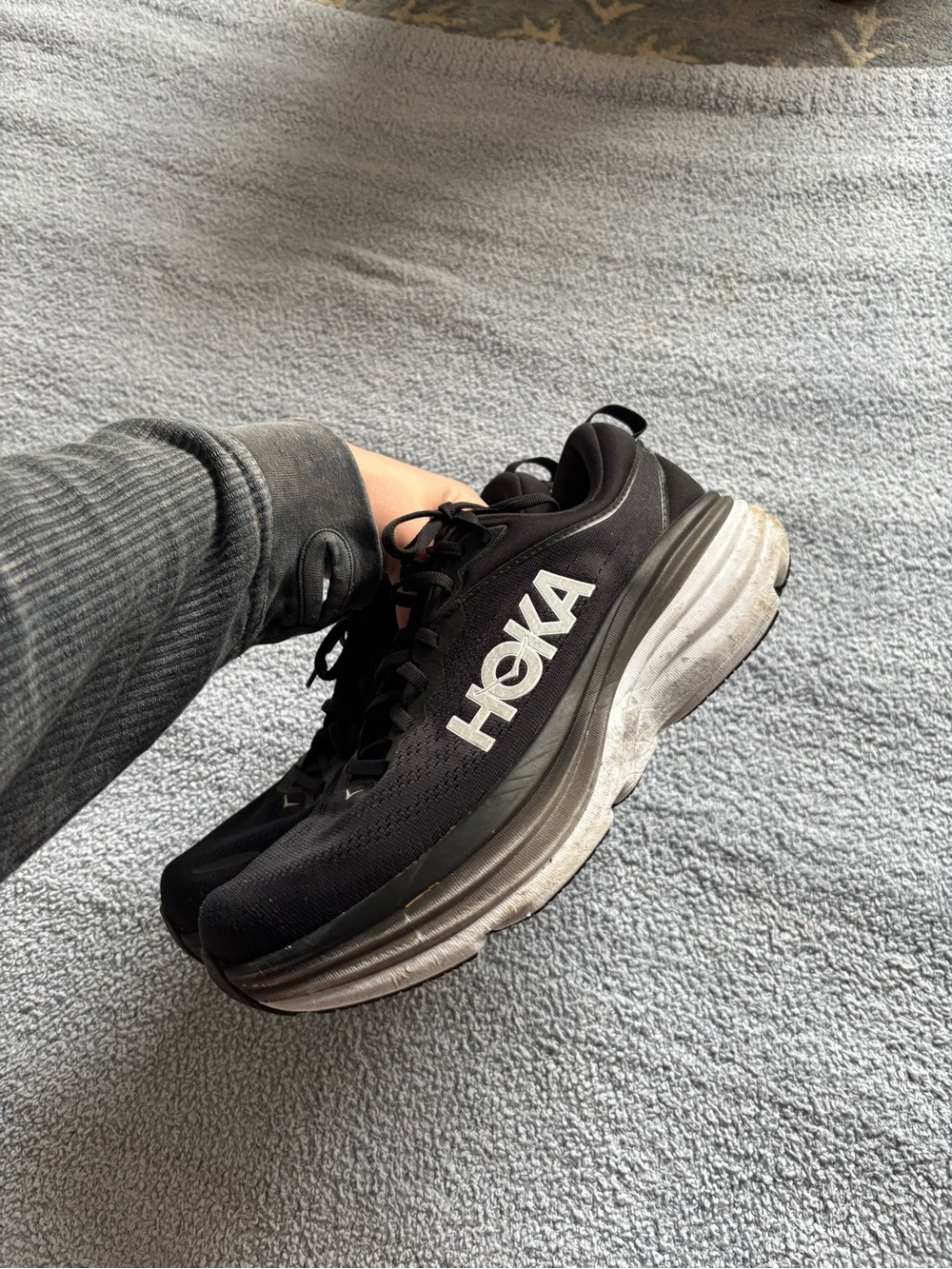 Hoka Women’s Bondi 8 Black Running Shoes - Picture 2 of 15